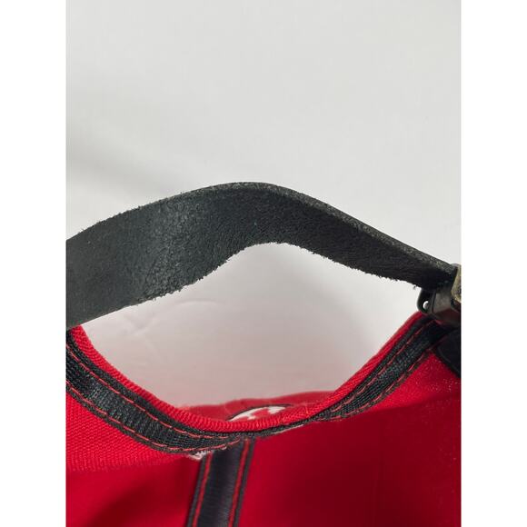 Vintage University Of Utah Red Leather Strapback Hat Front Embroidered - Picture 10 of 12